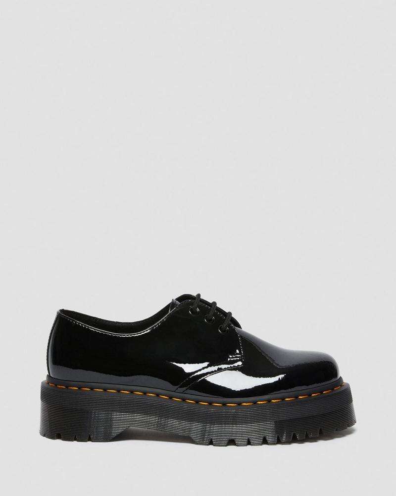 Women's Dr Martens 1461 Patent Leather Platform Oxfords Shoes Black | AU 364DFM